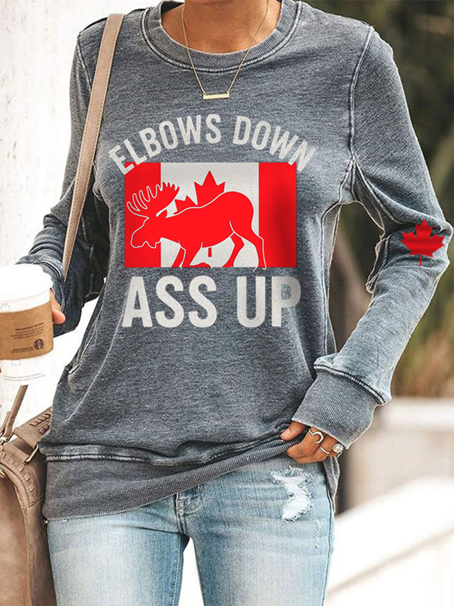 Women's Elbows Down Ass Up Canada Casual Sweatshirt