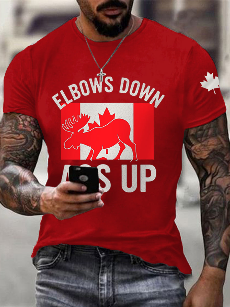 Men's Elbows Down Ass Up Canada Casual Tee