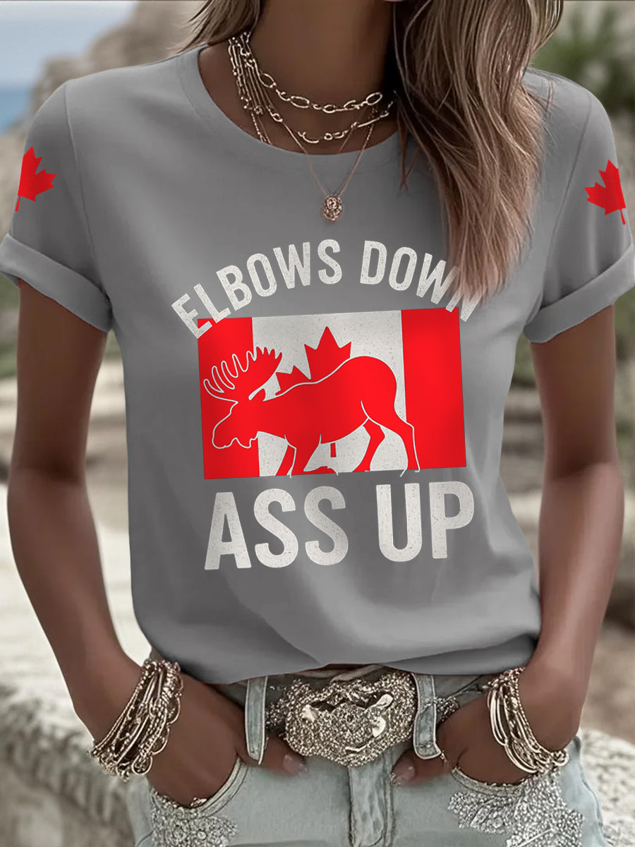 Women's Elbows Down Ass Up Canada Casual Tee