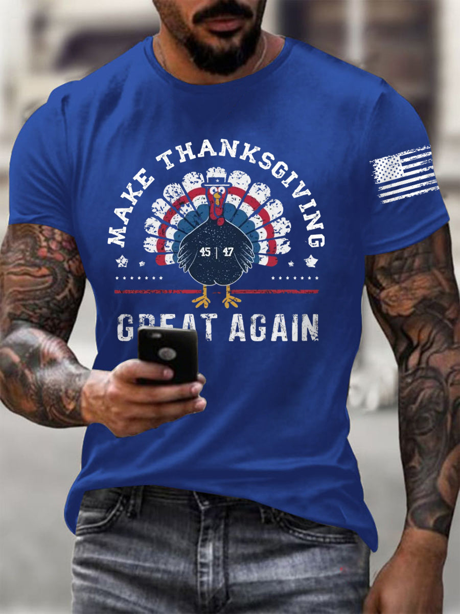 Men's Patriotic American Thanksgiving Turkey T-shirt