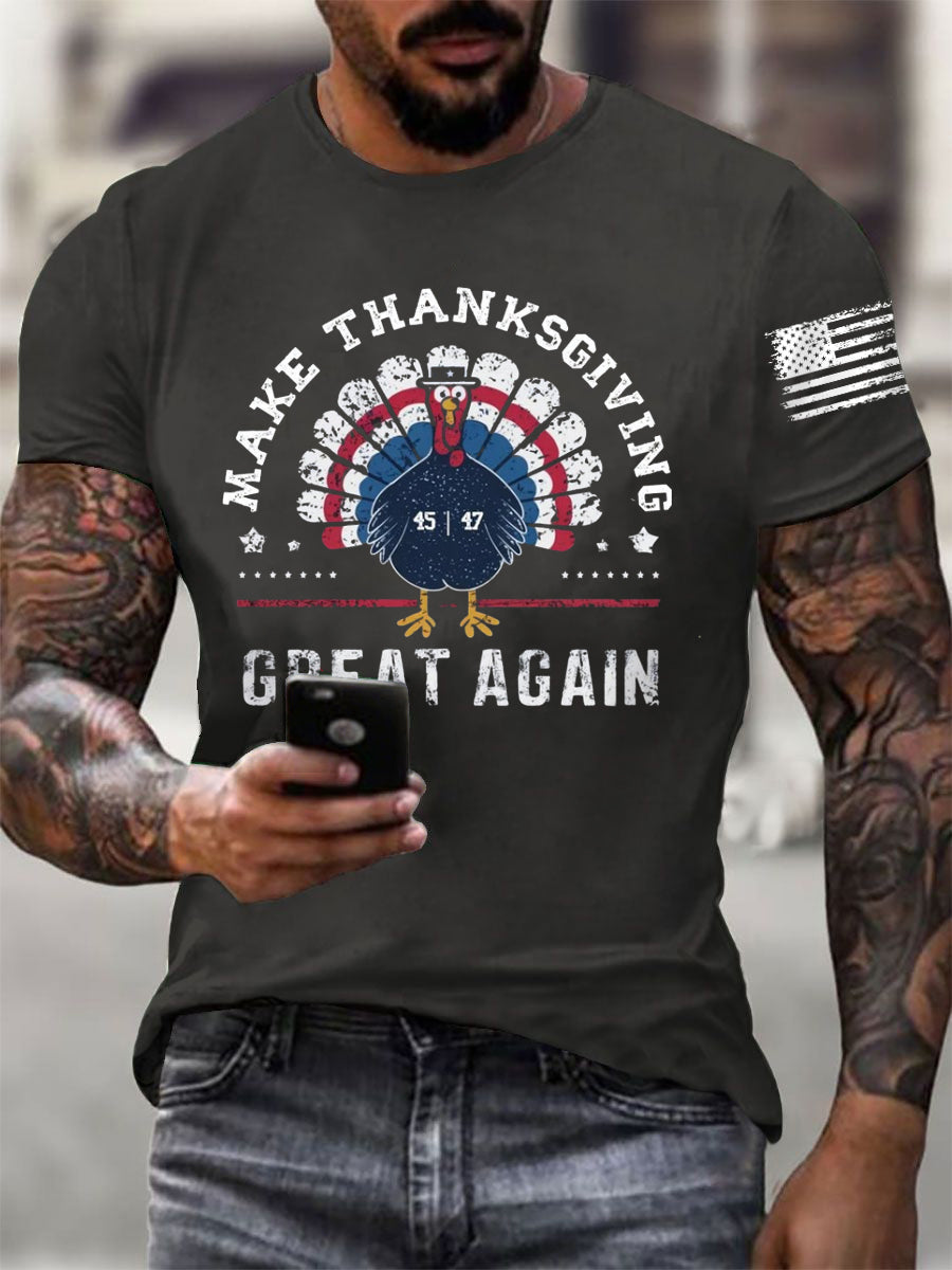 Men's Patriotic American Thanksgiving Turkey T-shirt