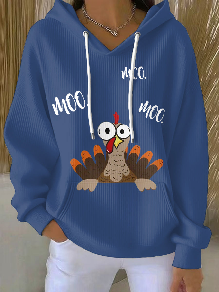 Women's Thanksgiving Turkey Print Hoodie