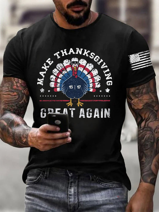 Men's Patriotic American Thanksgiving Turkey T-shirt